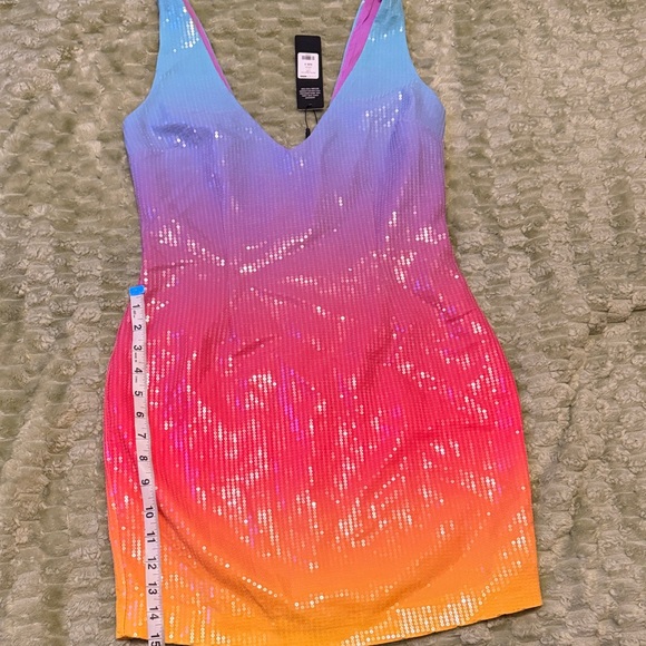 Fashion Nova women’s small rainbow Sequin Mini Dress - Picture 7 of 16